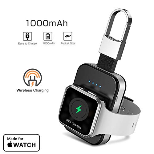 RéveRévem Portable Wireless Charger for Apple Watch, [Apple Certified] Keychain 1000mAh Power Bank