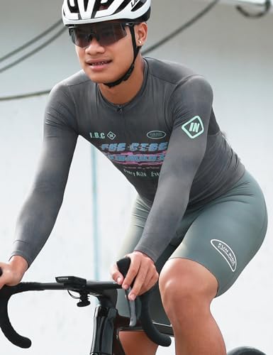 INBIKE Maillot Ciclismo Bicicleta de Carretera Maillot Bicicleta de Montaña Manga Larga con 3 Bolsillos Hombres MTB Jesery Elástico Transpirable UV-Protect Secado Rápido Gris Oscuro,L - imagen 3