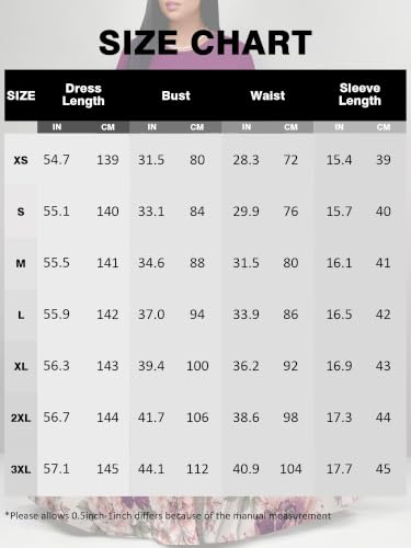Image of Plus Size Maxi Dress for Women V Neck 3 /4 Sleeve Wrap Dress