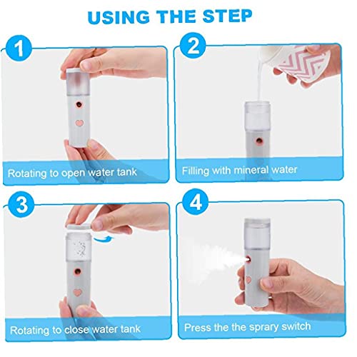 Gezicht mist steamer 27ml facial handige sproeier hydraterende meneer USB oplaadbaar voor huidverzorging schoonheid wit… - Image 4