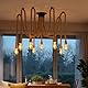 ANWIO Hanfseil Deckenlampe Pendelleuchte 8 Flammig, Spinne Kronleuchter, Hanfseil DIY Deckenleuchte Küche, Retro Hängelampe, Seil Pendellampe E27 für Speisesaal Schlafzimmer Wohnzimmer Esszimmer Hotel