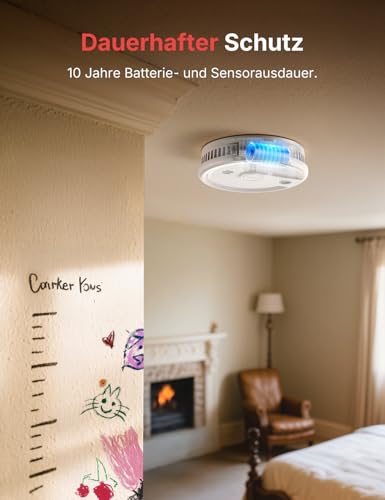 X-Sense Rauchmelder mit 10-Jahres-Batterie, Magnethalterung, XS0G-SN, 6 Set – Ansicht 6