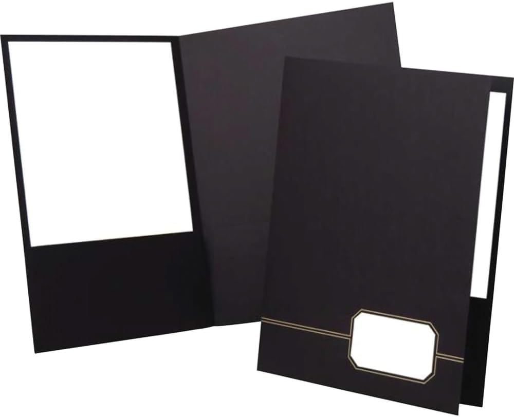 Esselte Pendaflex Corporation Products - Premium Twin Pocket Portfolios, 9amp;quot;x11-7/8amp;quot, Black/Gold - Sold as 1 PK - Executive twin-pocket portfolios convey style and good taste. Made of