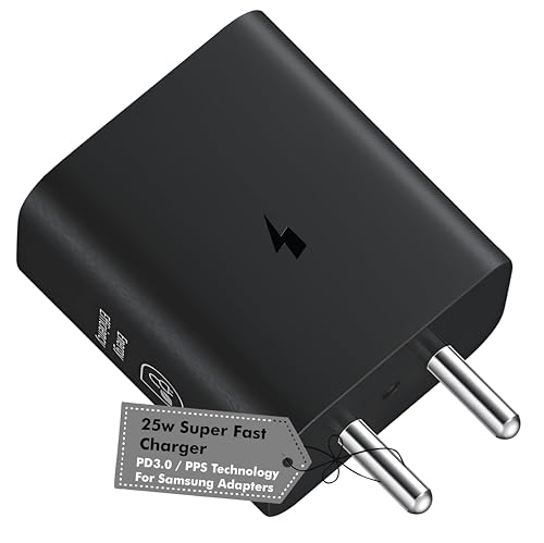 Image of 25W USB-C Fast Charger for Samsung Galaxy Z Fold6 Z Flip6 Z Flip - Super Fast Charging Adapter |No Cable|(4400mAh 4000mAh Support)| Original Rapid Charging (Black)