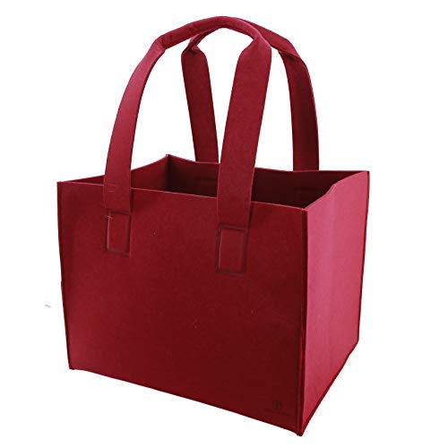 stil-macher Designer Filztasche Gr. XXL | Rot | Neues Modell 2019 | Kaminholztasche | Einkaufstasche | Tragetasche | Einkaufskorb | Shopper | Kaminholz| Filz | Maße 48 x 38 x 38 Cover