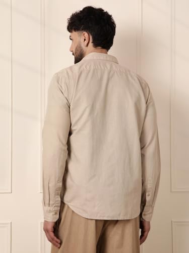 Image of WROGN Men's Linen Blend Shirt | Solid Styles | Slim Fit