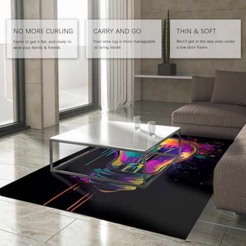 Tapis graffiti 140x200cm lavable la solution antiderapante pour un salon propre