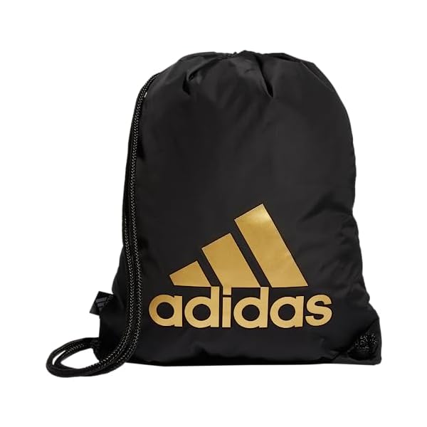 adidas Ready Sackpack, Black/Gold Metallic, One Size