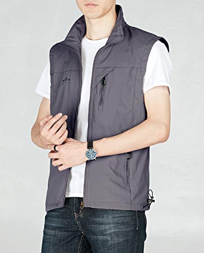 Hixiaohe Men's Casual Lightweight Outdoor Vest Work Fish Photo Travel Vest (Gray, Xl) #TOP2