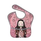 [Gtiiytoon] 鬼滅#の刃 ベビー防水食事エプロン 幼児スタイ防水無袖エプロン キャラクター清潔易い携帯用よだれ掛け