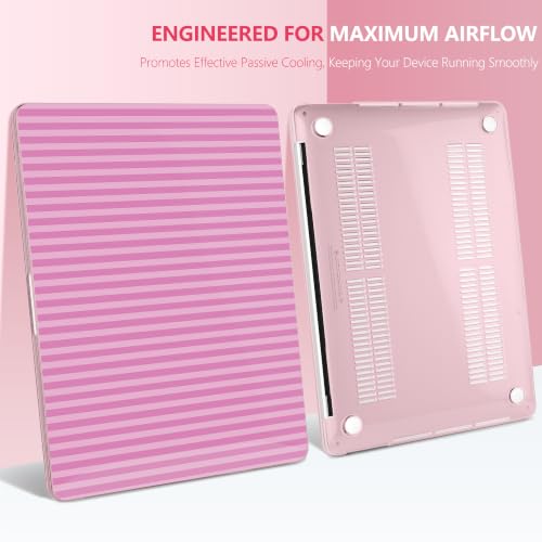 DONGKE Case for MacBook Pro 13 Inch (2026-2020 Models A2338 M2 M1/A2251/A2289), Pink Stripes Hard Shell Case with Keyboard Protector, Compatible with Retina Display and Touch Bar by DONGKE - Used condition - Image 8