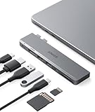 Anker USB C Hub for MacBook, 7-in-2 with 4K HDMI, Compatible with Thunderbolt 4, 1 Type C and 2 USB A Data Ports for MacBookPro 13 Inch, MacBookAir M1 / M2, and More