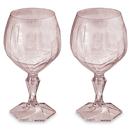 Kit 2 Taça Plástica Para Água Suco Chá Gin Festa 350ml Tango Rosa - Uz