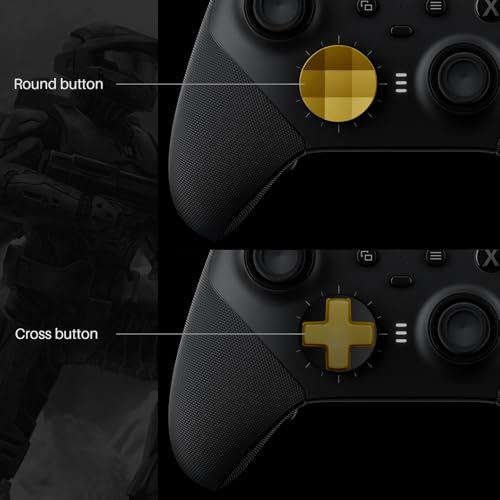Image of 16 in 1 Metal Thumbsticks Suitable for Xbox One Elite Series 2, Elite Series 2 Core Controller Accessories Parts, 6 Metal Thumbsticks, 4 Paddles, 2 D-Pads and 4 Tool(Gold)