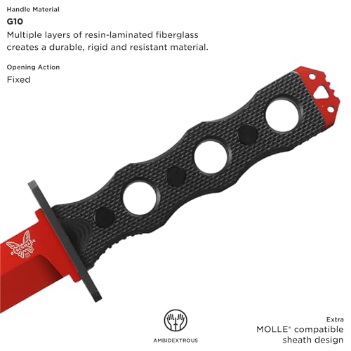 Benchmade - SOCP 185 Fixed Blade Trainer, Knife with Black G10 Handle (185T)