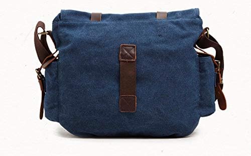 Sechunk Sac d'ordinateur portable en toile de cuir militaire Vintage Messenger Bag – vue 3