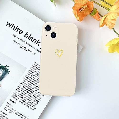 Image of Wirvyuer for iPhone 14 Case Cute Slim Shockproof Phone Case with Wireless Charging Support and Protection, Beige