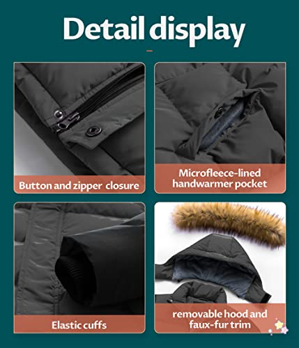 Image of CREATMO US Boy's Water Resistant Winter Coats Warm Fleece Lined Outwear Windbreaker Ski Jacket