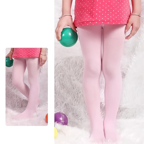 BILIKEYU Winter Warm Tights Girls Footed Leggings Kids Stretch Pantyhose Stockings Workout Running Yoga (Pink, M)2