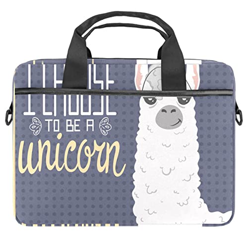 Sacoche ordinateur alpaga 13 à 14.5 pouces motif licorne rose