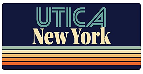 Utica New York 2.5 x 1.25-Inch Vinyl Decal Sticker Retro