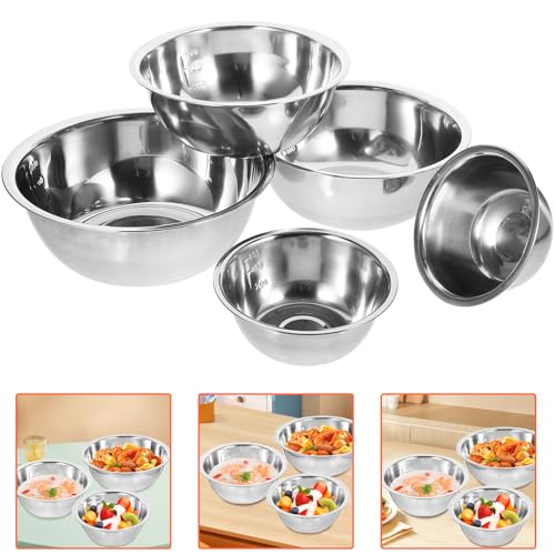 Set de 5 tazones de acero inoxidable para cocina miniatura 6