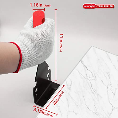 Manufore Trim Puller Pry Bar With Silicone Handle And 1050 Steel Multi-Tool Heavy Duty Tile Removal Tool For Removing Wood Floor, Baseboard, Door Casings, Tiles, Nail Pulling Red #TOP1
