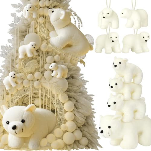 Skylety 8 Pcs Polar Bear Christmas Decorations...