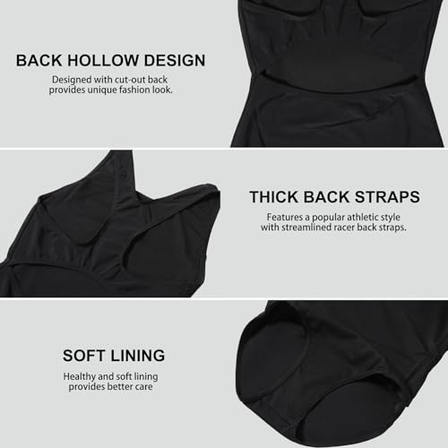 Image of Girls' Swimsuit One Piece Swimming Suits Flyback Swimwear for Practice