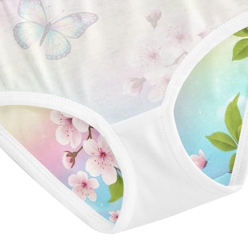 Pastel Cherry Blossoms Panties for Girls, Toddler Girl Panties, Cotton Girls Underwear, 2–8 Years4