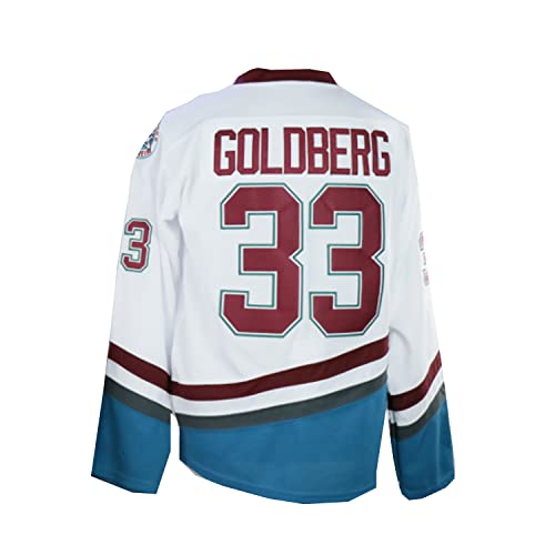 AIFFEE Ducks Jersey, 96 Conway Jersey, 66 Bombay 33 Goldberg 99 Banks Jersey, Hockey Jerseys Men Size (White 33,XXX-Large)
