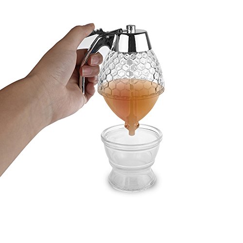 Honey Pot Syrup Dispenser, Allomn 200Ml Honey Dispenser Jar Container Plastic Acrylic Storage Pot - No Drip, Moderate Flow, 8Oz #TOP2