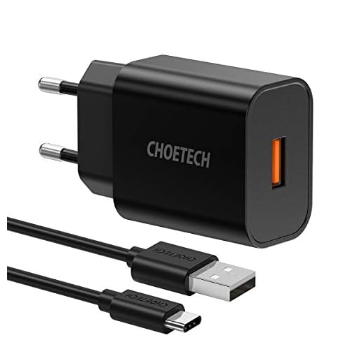 CHOETECH 18W Quick Charge 3.0 Chargeur secteur rapide pour One plus 6/galaxy S9/S9 plus/Note 8/s8/s8 plus/Nokia 8/LG G6/Ipad Pro et Autre (Cble USB A vers USB C Inclus)