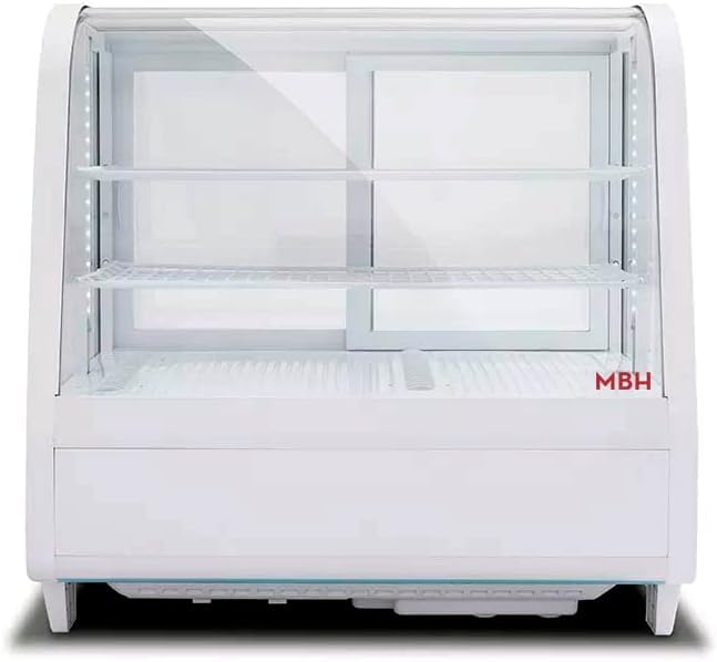 MBH Professional Counter Refrigerated Display Cabinet 100 Litres Small Industrial Catering Display Cabinet White