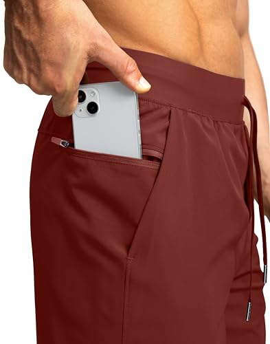 Image of Soothfeel Men's Running Shorts with Zipper Pockets 9 inch / 7 inch / 5 inch Quick Dry Eight Basketball Gym Workout Athletic Shorts