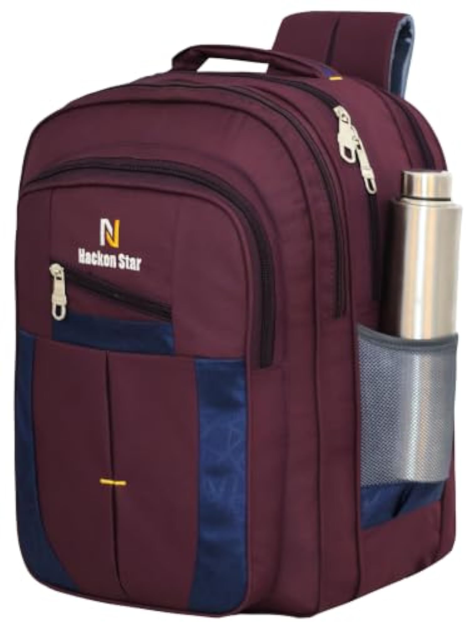 Hackon Star Backpack Maroon and Navy Blue