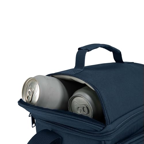 Image of Carhartt Insulated 12 Can Two Compartment Lunch Cooler, Durable Fully-Insulated Lunch Box, Navy