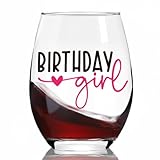 Ymzkpoa Birthday Girl,Cute Birthday Stemless Wine Glass Gifts for...