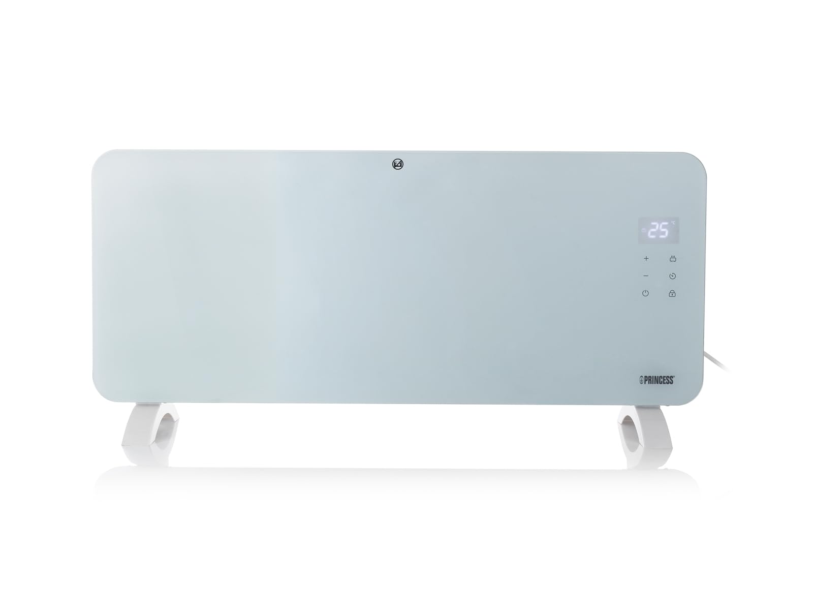 Princess Smart Convector Heater - 2000 W - sterowanie za pomocą darmowej aplikacji - szklany panel - możliwość montażu na ścianie - z ekranem dotykowym LED