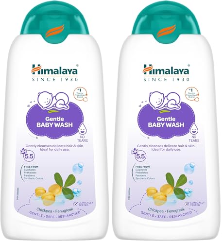 Image of Himalaya Gentle Baby Wash 200ml | No tears formula |with chickpea and Green gram| Cleansing baby's gentle skin (Pack of 2)