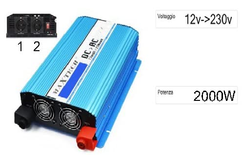 KIT FOTOVOLTAICO 1KWH PANNELLO SOLARE 100WATT BATTERIA 100 AH AGM INVERTER ONDA PURA 2000 WATT ISOLA REGOLATORE 30AMP PER BARCA CASA ROULOTTE CAMPER