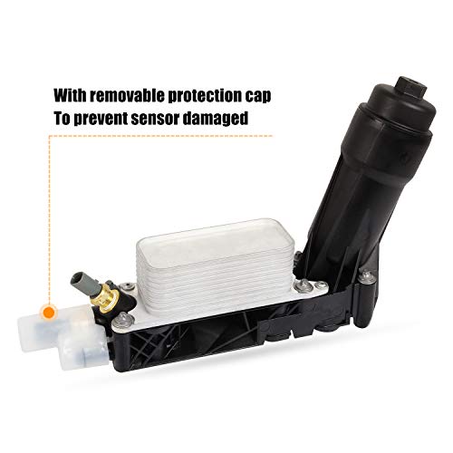 RANSOTO Engine Oil Cooler And Oil Filter Housing Compatible with 2011 2012 2013 Chrysler 200 300, Dodge Charger, Grand Cherokee 3.6L Adapter Assembly | 5184304AE, 5184294AC