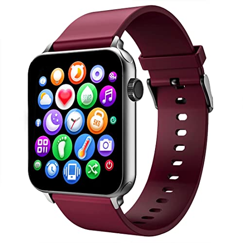 Image of Tokdis MX-1 Pro Bluetooth Calling Smartwatch - 1.69 inch LCD Display, Multiple Watch Faces, Sleep Monitor, Heart & SpO2 Monitoring, Multiple Sports Modes (Maroon, MX-1 Pro (Grand Edition) K