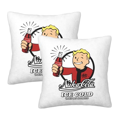 枕カバー フォールアウト Fallout 4 クッションカバー 2枚セット 座布団カバー まくらカバー おしゃれ 可愛い ソファ背当て 抱き枕 インテリア飾り オフィス 部屋飾り 四季通用 45×45cm