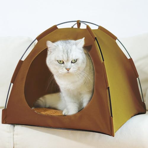 Tienda para gatos espaciosa y refrescante con alfombrilla para el verano 8