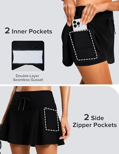 FitsT4 Sports Women's 15" Swim Skirts Skort with Shorts 4 Pockets High Waisted Bathing Suit Swimwear Swimsuit Bottoms2