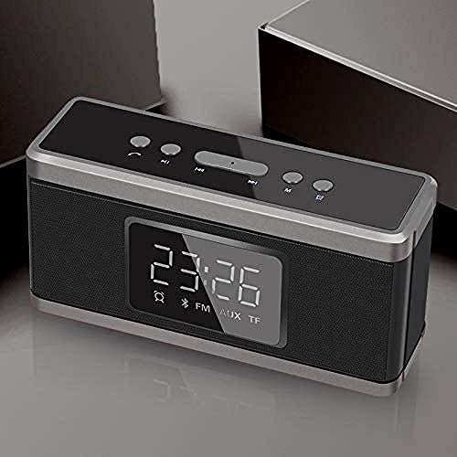 Wecker Digitaler Radiosender Tragbarer Bluetooth-Lautsprecher Subwoofer Elektronische Uhr AUX/TF-Karte FM-Radio Schreibtischuhr LED am Bett