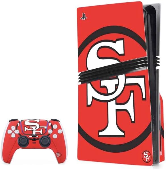 Skinit Decal Gaming Skin Compatible with PS5 Pro Disk Bundle - Officially Licensed NFL San Francisco 49ers Design