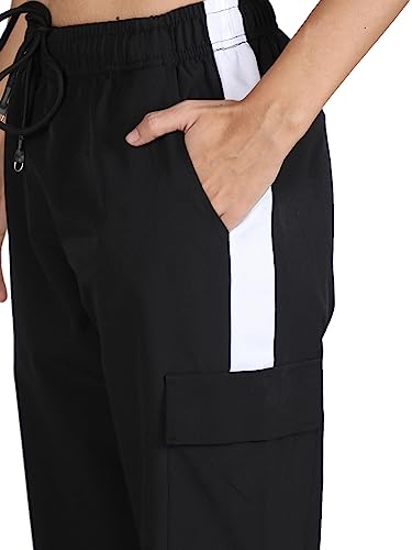 Image of CHKOKKO Women High Rise Sports Gym Track Pant Running Lower with Cargo Pocket