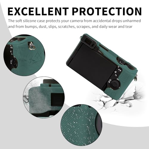Funda de silicona suave para cámara Sony Alpha 6700 verde miniatura 2